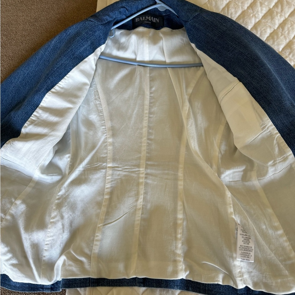 Denim Balmain Blazer Size 44 - Picture 6 of 7